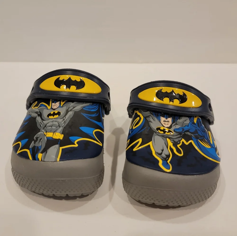 Rare Crocs Batman Superhero Sandals | Infant Size C5 | Blue, Yellow, Size 5 Baby